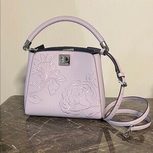 Kate Spade Lavender Handbag Phoebe embroidered floral crossbody strap NWT